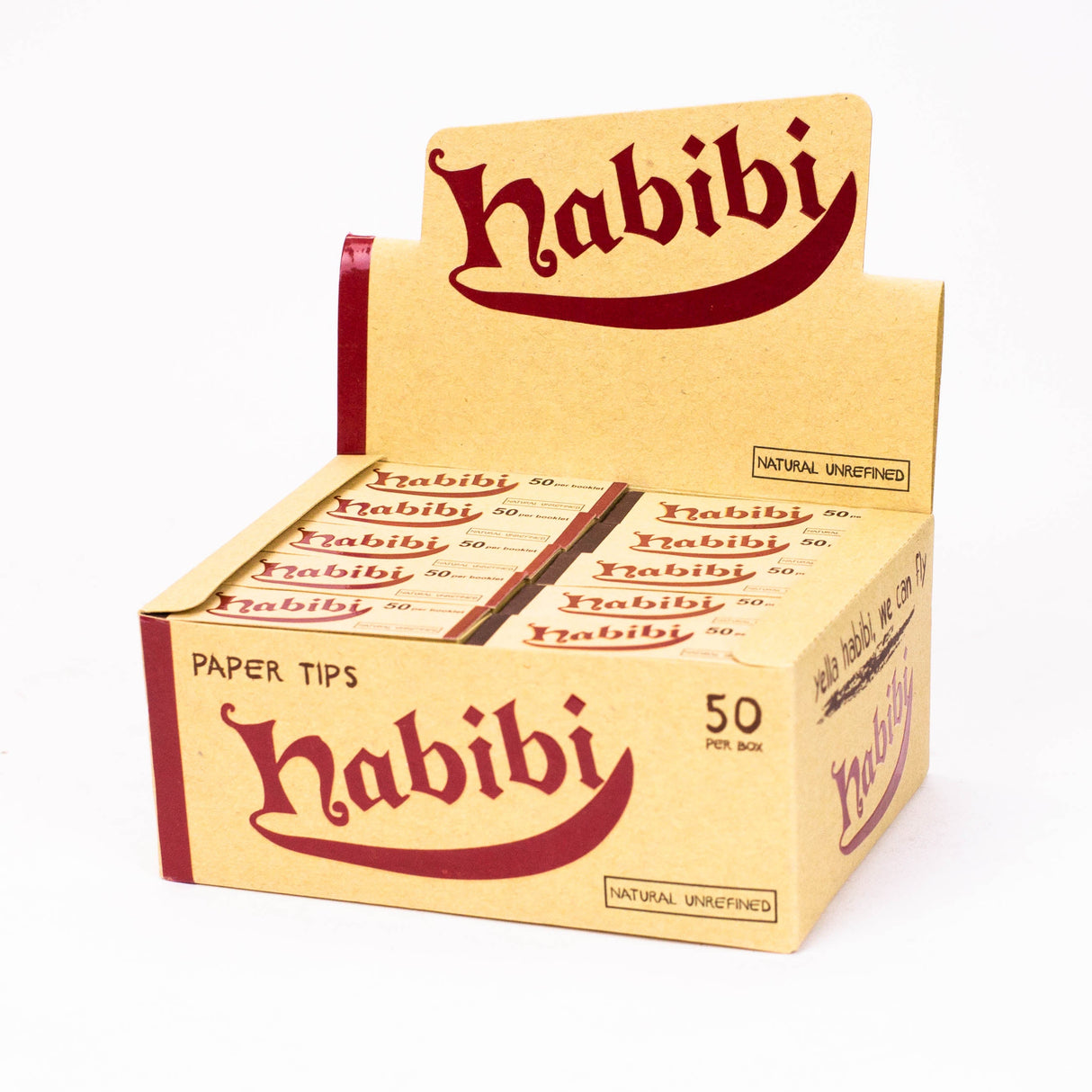 [Special Offer] Habibi - 1 1/4 rolling paper with pre-rolled tips Box of 12 + Tips box of 50