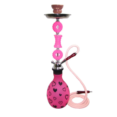 Zebra Heart 1 Hose Hookah 28" Tall