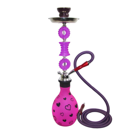 Zebra Heart 1 Hose Hookah 28" Tall