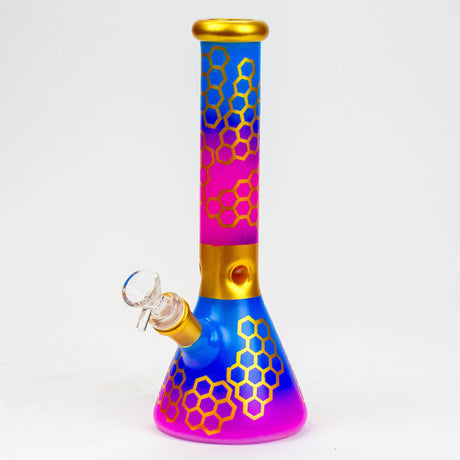 10" Honeycomb color glass water bong