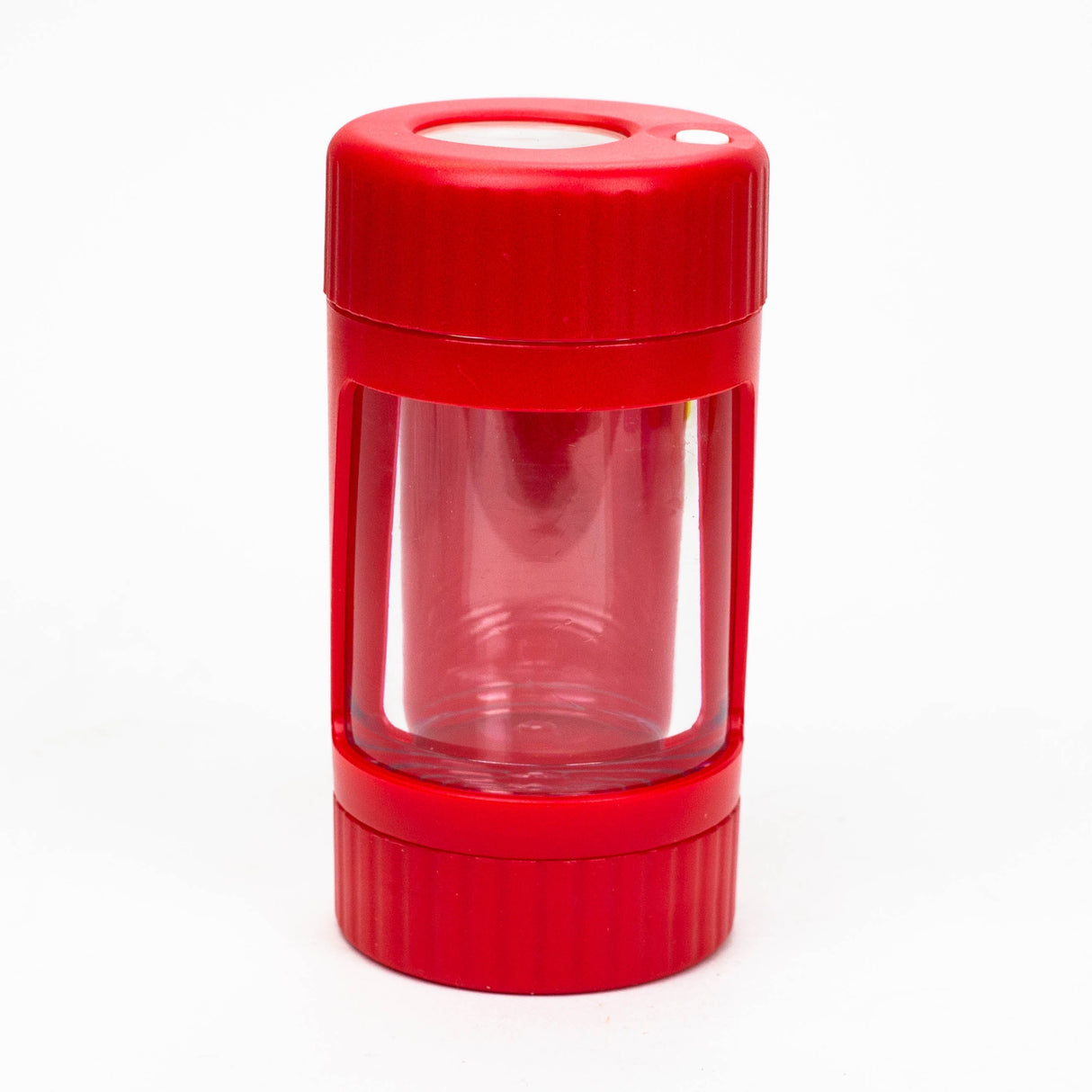 COOKIE | 4 IN 1 UTILITY JAR WITH GRINDER AND ONE HITTER Herb Saver Grinder LEHIGH WHOLESALE RED