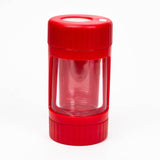 COOKIE | 4 IN 1 UTILITY JAR WITH GRINDER AND ONE HITTER Herb Saver Grinder LEHIGH WHOLESALE RED