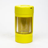 COOKIE | 4 IN 1 UTILITY JAR WITH GRINDER AND ONE HITTER Herb Saver Grinder LEHIGH WHOLESALE YELLOW