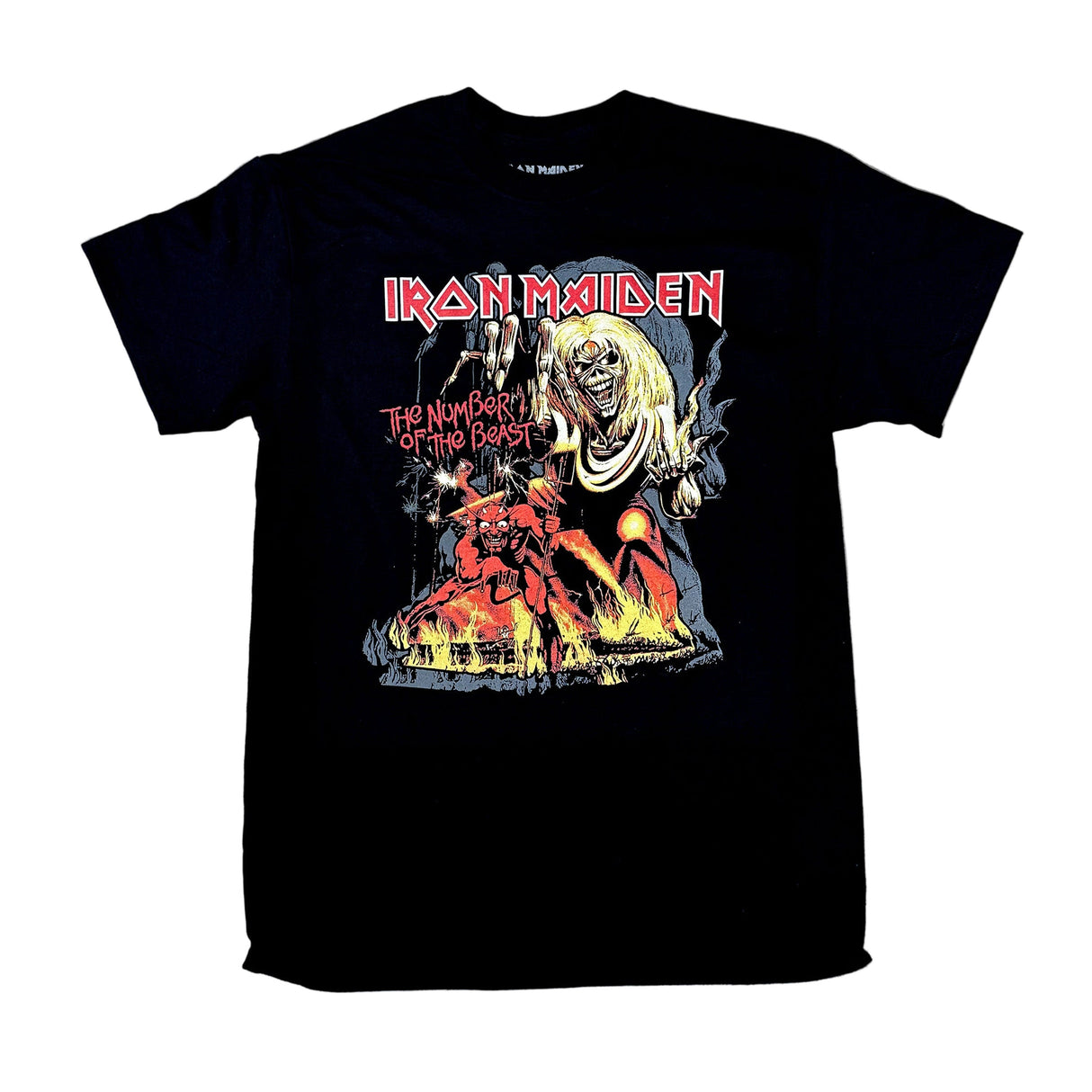 Iron Maiden | “The Number of the Beast” Short Sleeve Men’s Black T-Shirt – Officially Licensed Rock Band Tee Short Sleeve Philcos