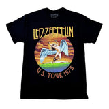 Led Zeppelin | "Swan 77 Distressed" Men's T-Shirt Black - Officially Licensed Short Sleeve Philcos
