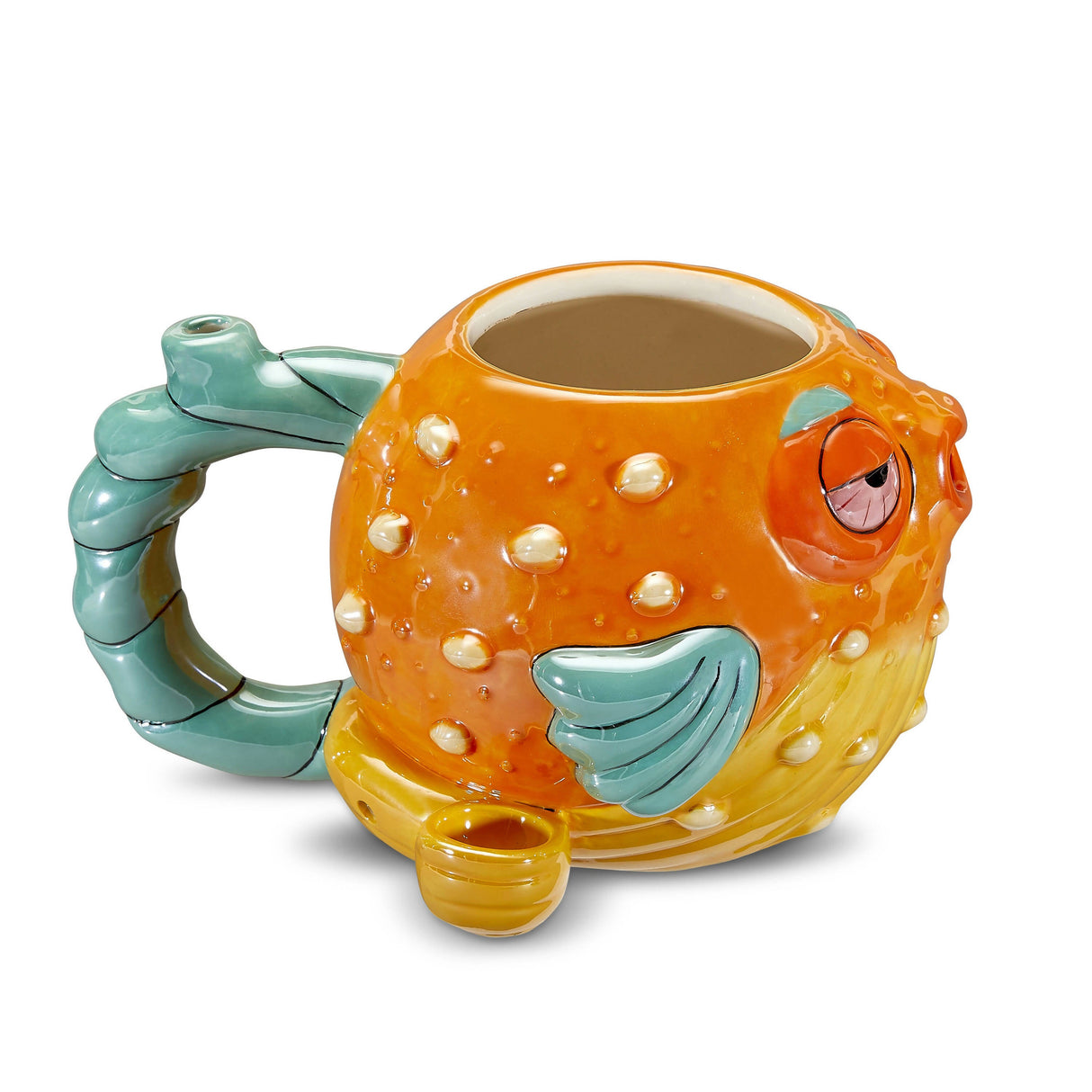 Stoned pufferfish mug pipe