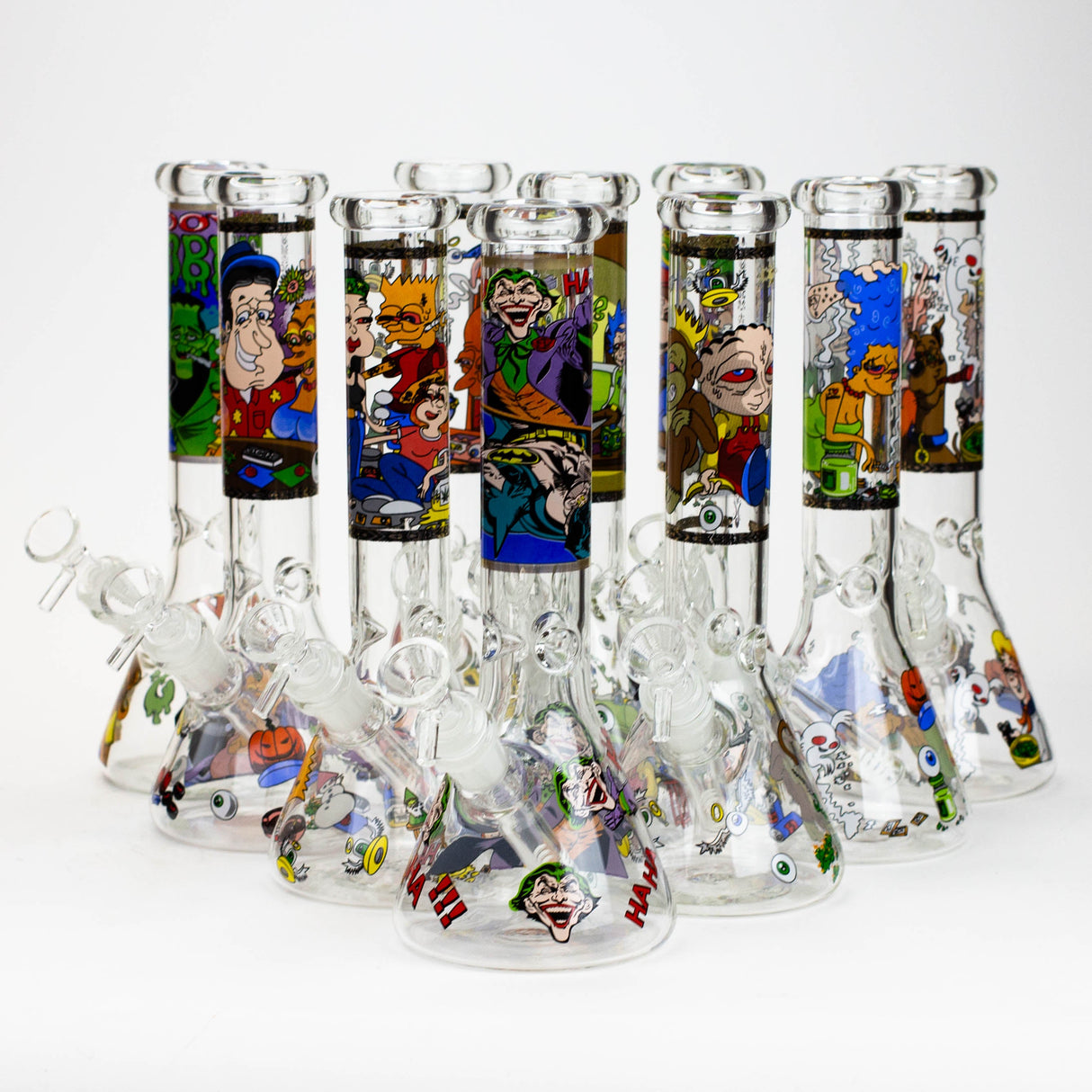 10" Cartoon glass water bong