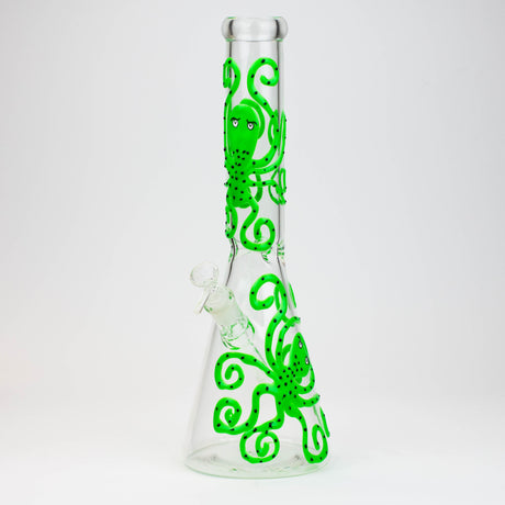 15.5" Glow in the dark beaker glass water bong [AK082]