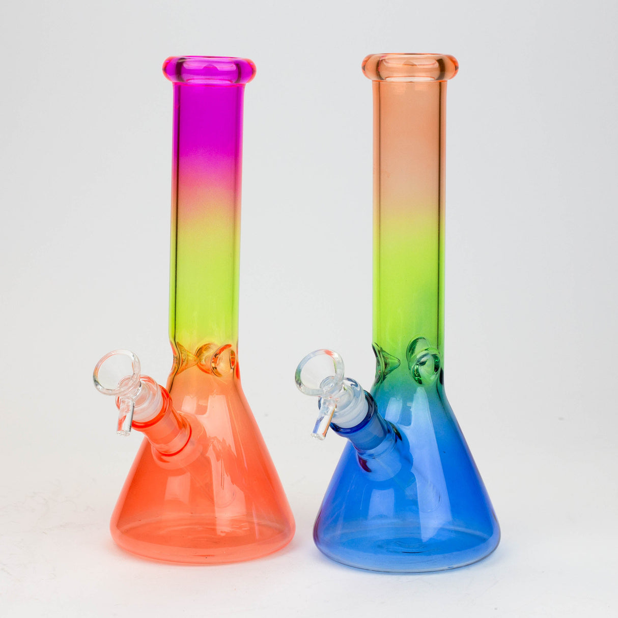 10" Multi color glass water bong