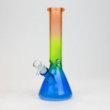 10" Multi color glass water bong