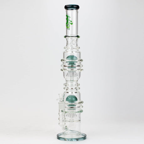 21" H2O  Dual percolator glass water bong [H2O-5004]