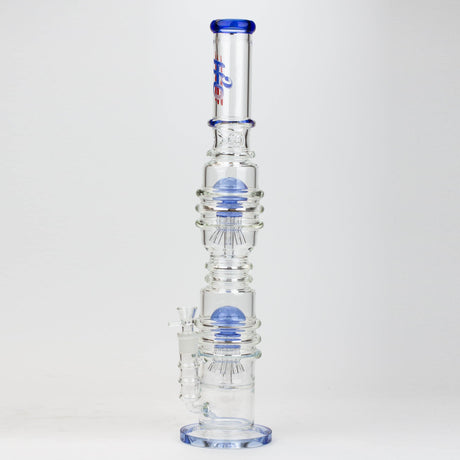 21" H2O  Dual percolator glass water bong [H2O-5004]