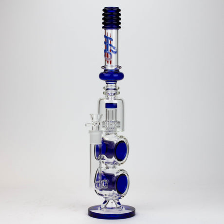 17" H2O Double ring glass water bong [H2O-5006]