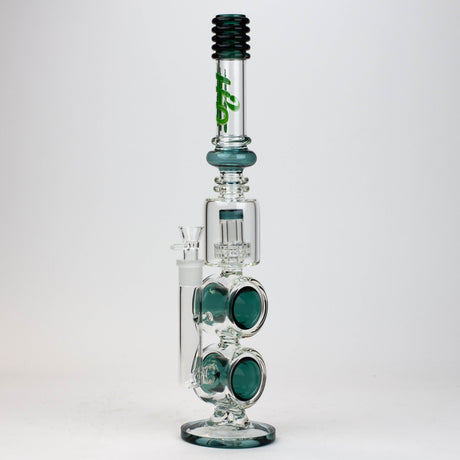 17" H2O Double ring glass water bong [H2O-5006]