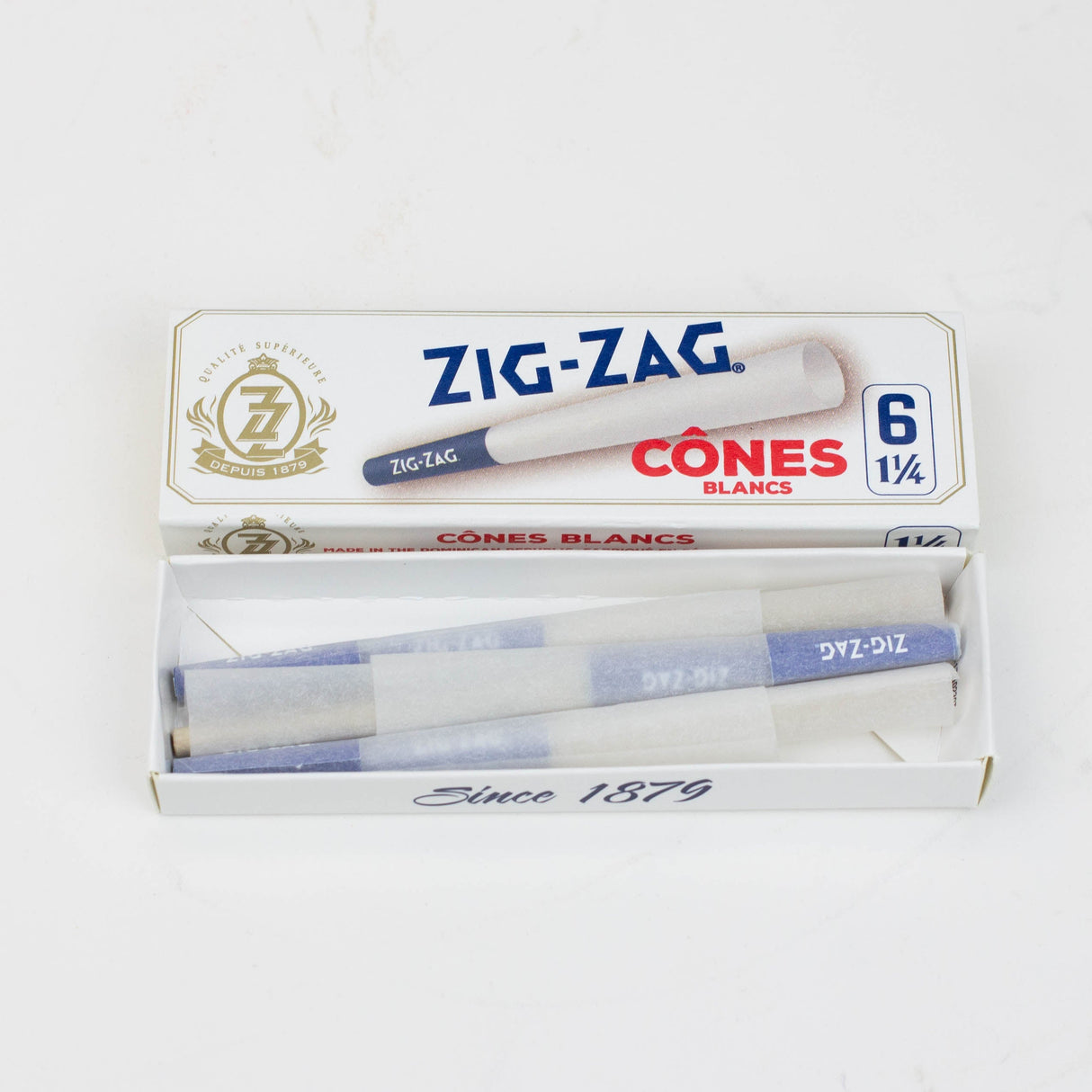 Pre-Rolled Cones - Zig-Zag White 1 1/4 Papers Box of 24