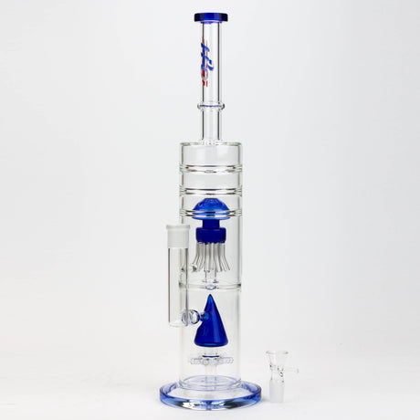 17" H2O dual diffuser glass water bong [H2O-5002]