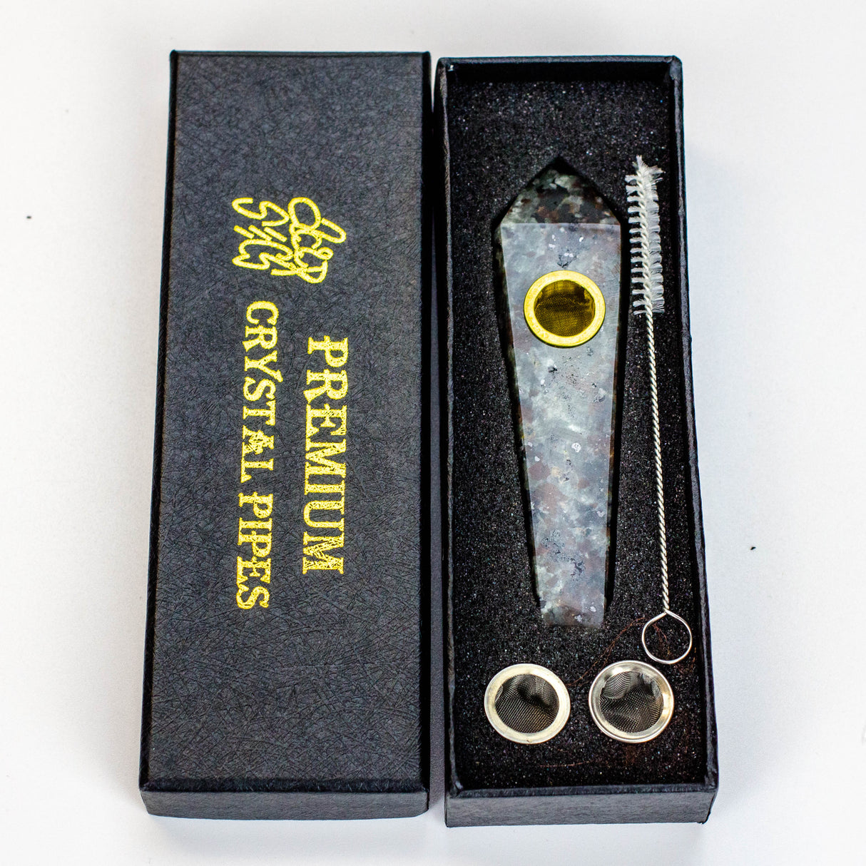 Acid Secs - Black light Natural Fire Stone Smoking Pipe with choke hole Quartz · Stone Pipe Acid Secs Productions Inc.