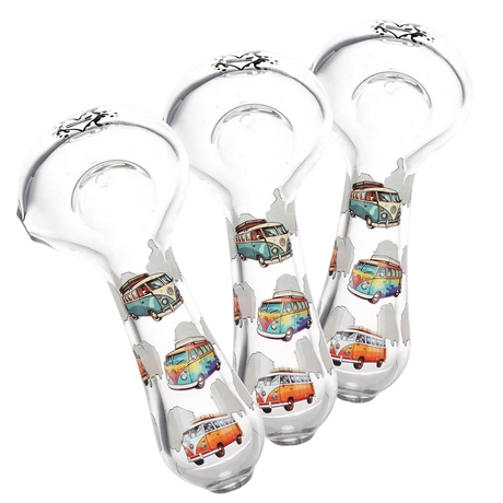 Pulsar VW Bus 4.5" Glass Spoon Pipe 3 Count set Glass Pipe Smoking Cat Distribution Default Title