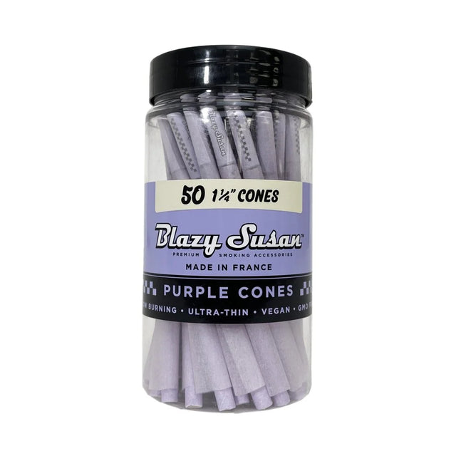 Blazy Susan | Purple pre rolled cones size 1-1/4" Pack of 50 Pre-rolled Cone (Bulk / Tower) Smoking Cat Distribution