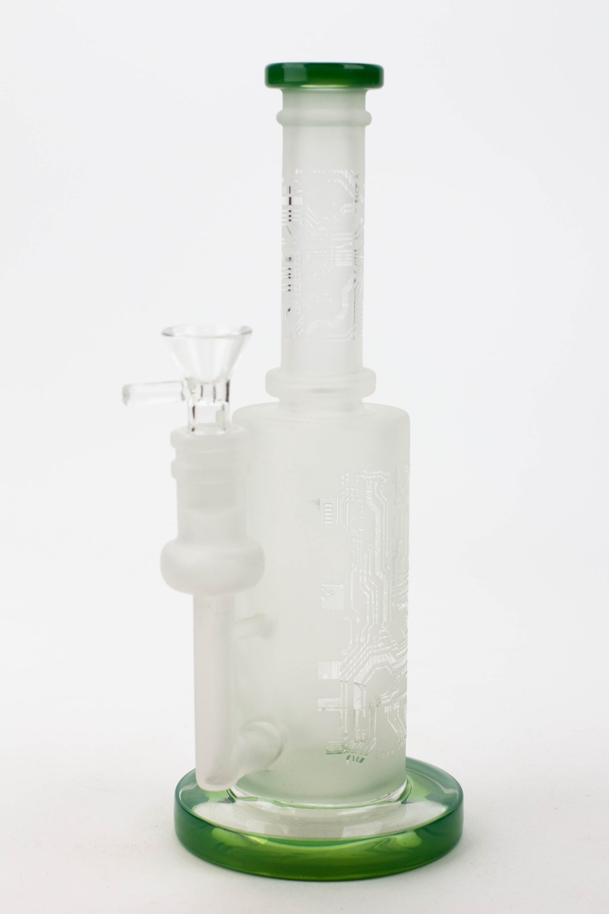 9.5" Sandblasting glass water bong with tire diffuser [Q14]-Green - One Wholesale