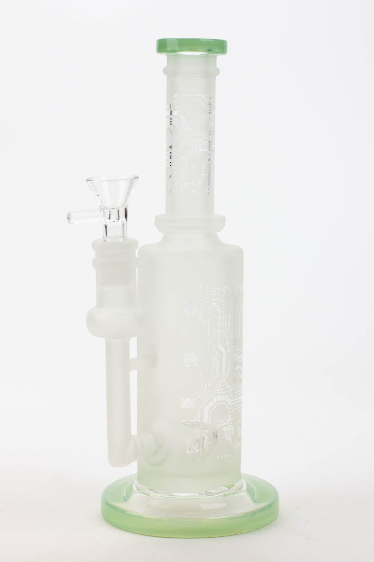9.5" Sandblasting glass water bong with tire diffuser [Q14]-Light Green - One Wholesale