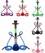 Zebra Smoke | Rainbow Hookah Two Hose 19" tall