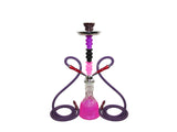 Zebra Smoke | Rainbow Hookah Two Hose 19" tall