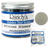 Randy’s® | 0.812" Screens – Jar of 20 (36 Jars / 720 Screens Total) Metal Screen LEHIGH WHOLESALE Stainless Steel