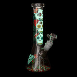 Red Eye Glass® | 10" Sugar Skull Glow-in-the-Dark Water Pipe [REG160] Glass Bong Smoking Cat Distribution