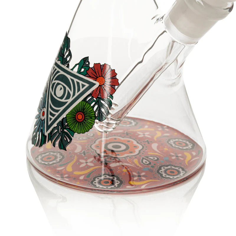 Red Eye Glass® | 10" Sugar Skull Glow-in-the-Dark Water Pipe [REG160] Glass Bong Smoking Cat Distribution