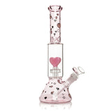 Red Eye Glass® | 12" Dual Chamber Floating Heart Water Pipe [REG174]