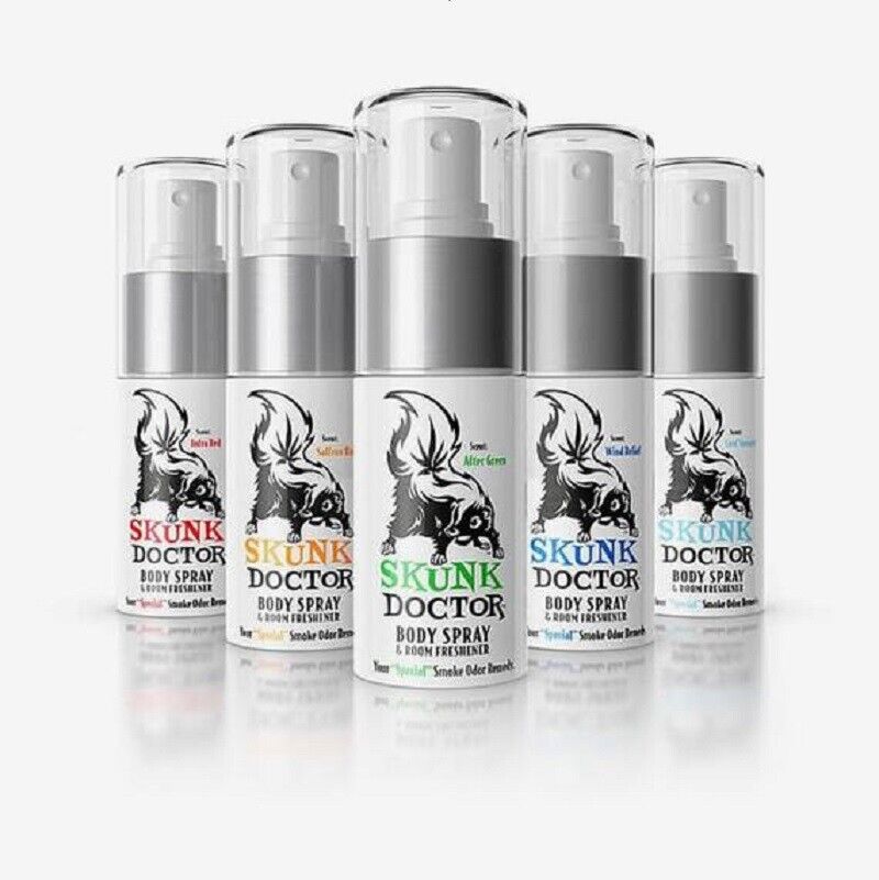 Skunk Doctor | Smoke Odor Eliminator Body Spray Display of 15 Odour Eliminator Spray Smoke & Vape Distributor