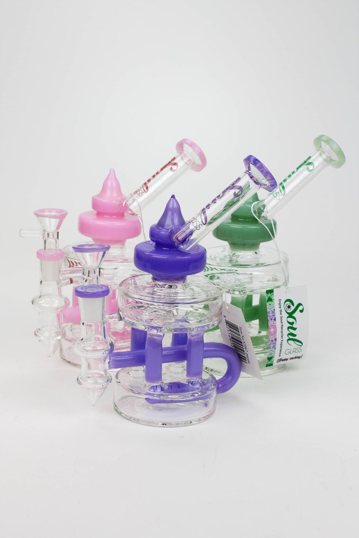 7" SOUL Glass 2-in-1 Double deck recycler bong- - One Wholesale