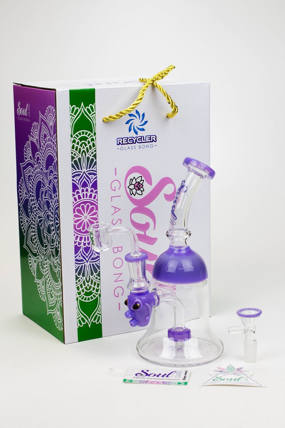 8.5" SOUL Glass 2-in-1 show head diffuser bong- - One Wholesale