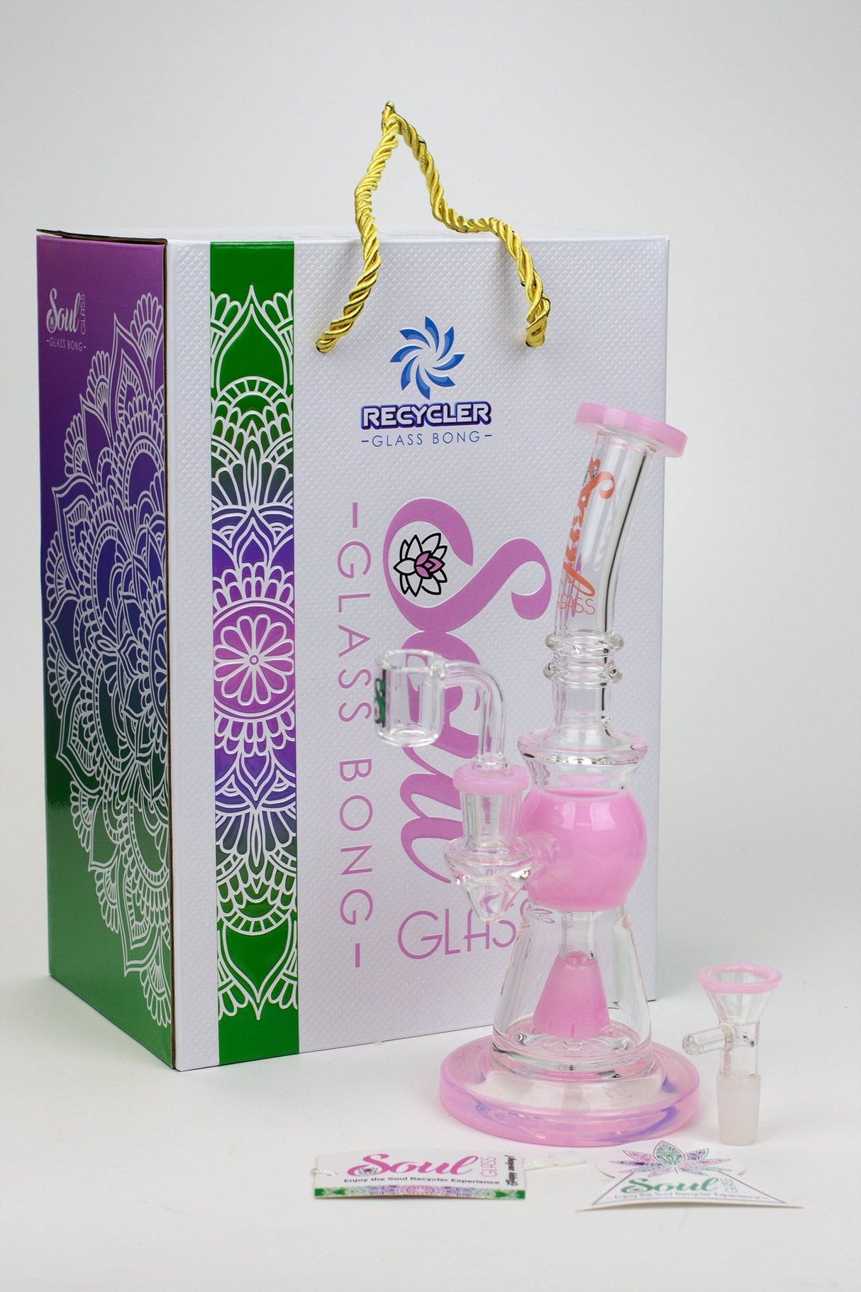 8.2" SOUL Glass 2-in-1 Cone diffuser glass bong- - One Wholesale