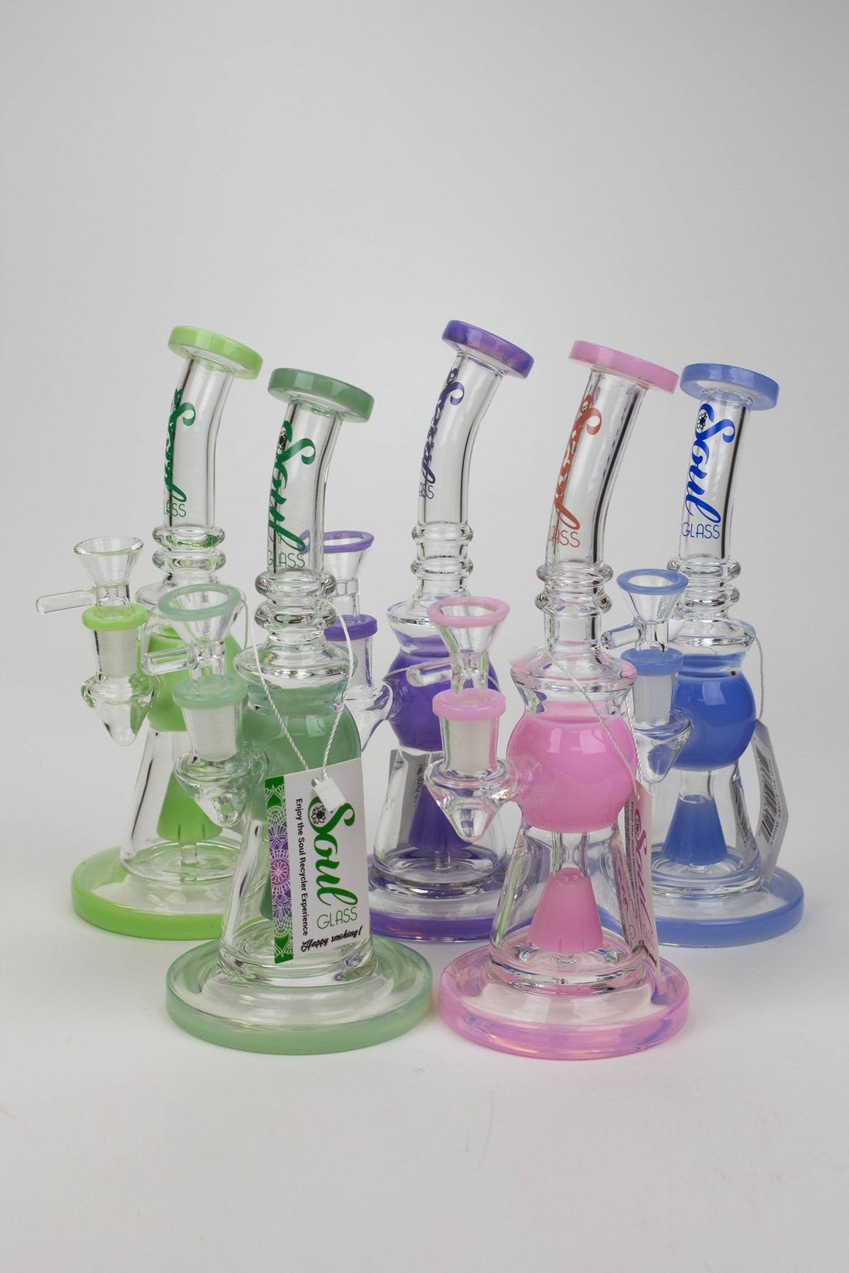 8.2" SOUL Glass 2-in-1 Cone diffuser glass bong- - One Wholesale