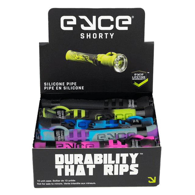 Eyce | Shorty Display – Pack of 10 (Assorted) Silicone Pipe Synergy Innovation