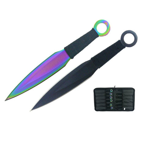6" Throwing Knives with Black Handle & Sheath Set of 12 [T00046COL-12] Throwing Knife Canadian Distributor