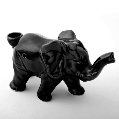 Elephant Novelty Pipe - Black Color Ceramic Pipe Roast and Toast Gifts