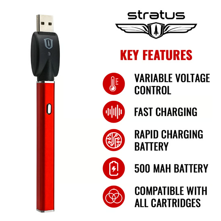 Stratus | 500Mah vape battery W/USB Charger Display of 24