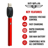 Stratus | 500Mah vape battery W/USB Charger Display of 24