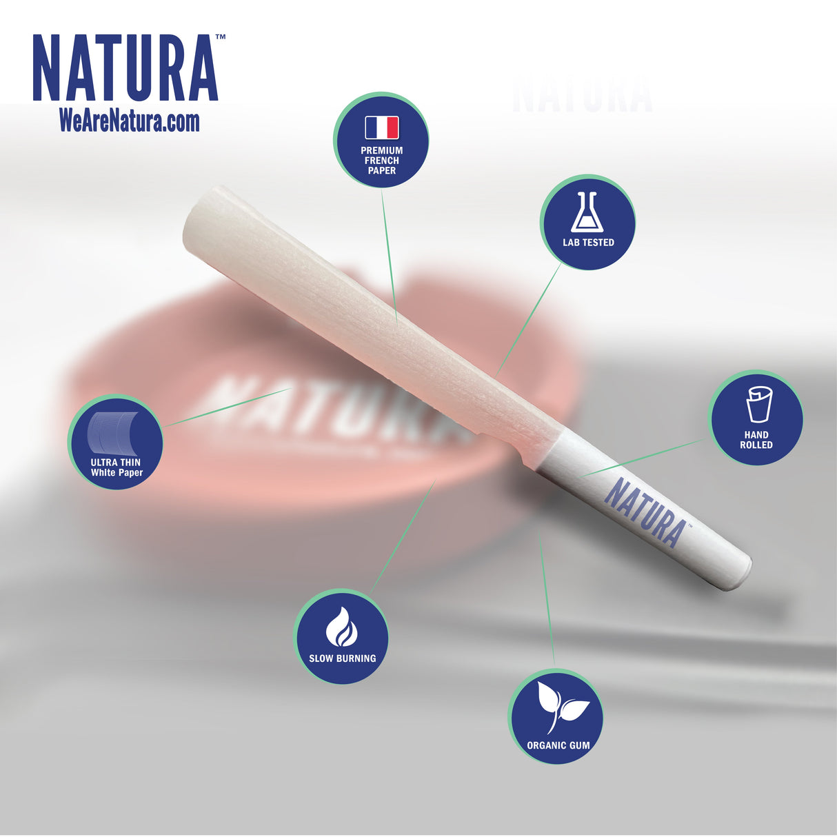 Natura –  White Ultra Thin Pre-Rolled Paper Mini Tower