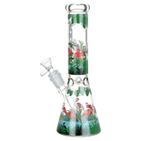 Pulsar® | 10" Chilllin flamingos Bong [WP774] Glass Bong Smoking Cat Distribution