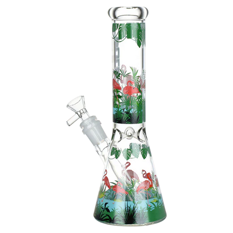 Pulsar® | 10" Chilllin flamingos Bong [WP774] Glass Bong Smoking Cat Distribution