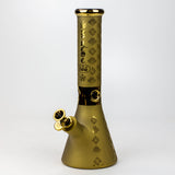 13" XTREME Glass / 7 mm / Sandblast Electroplated Glass beaker Bong [XTR-M209]-Gold - One Wholesale