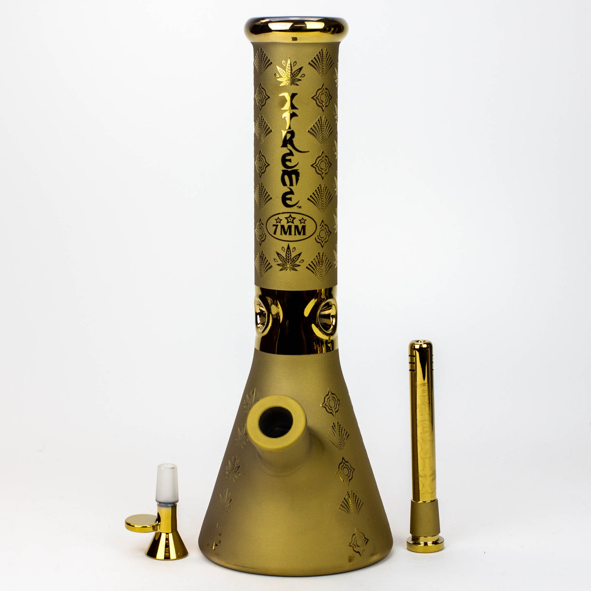13" XTREME Glass / 7 mm / Sandblast Electroplated Glass beaker Bong [XTR-M209]- - One Wholesale
