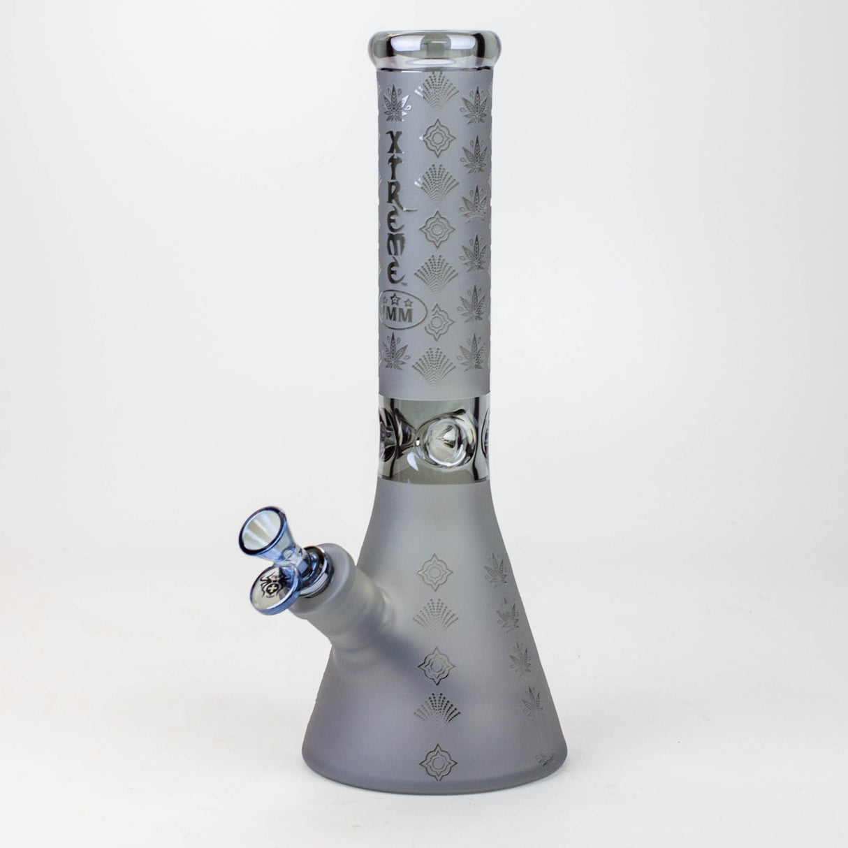 13" XTREME Glass / 7 mm / Sandblast Electroplated Glass beaker Bong [XTR-M209]-Grey - One Wholesale