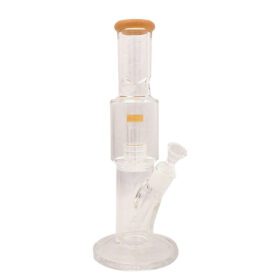 12″ Straight Tube Glass Bong Tire Percolator with Inline Ash Catcher (C2245)