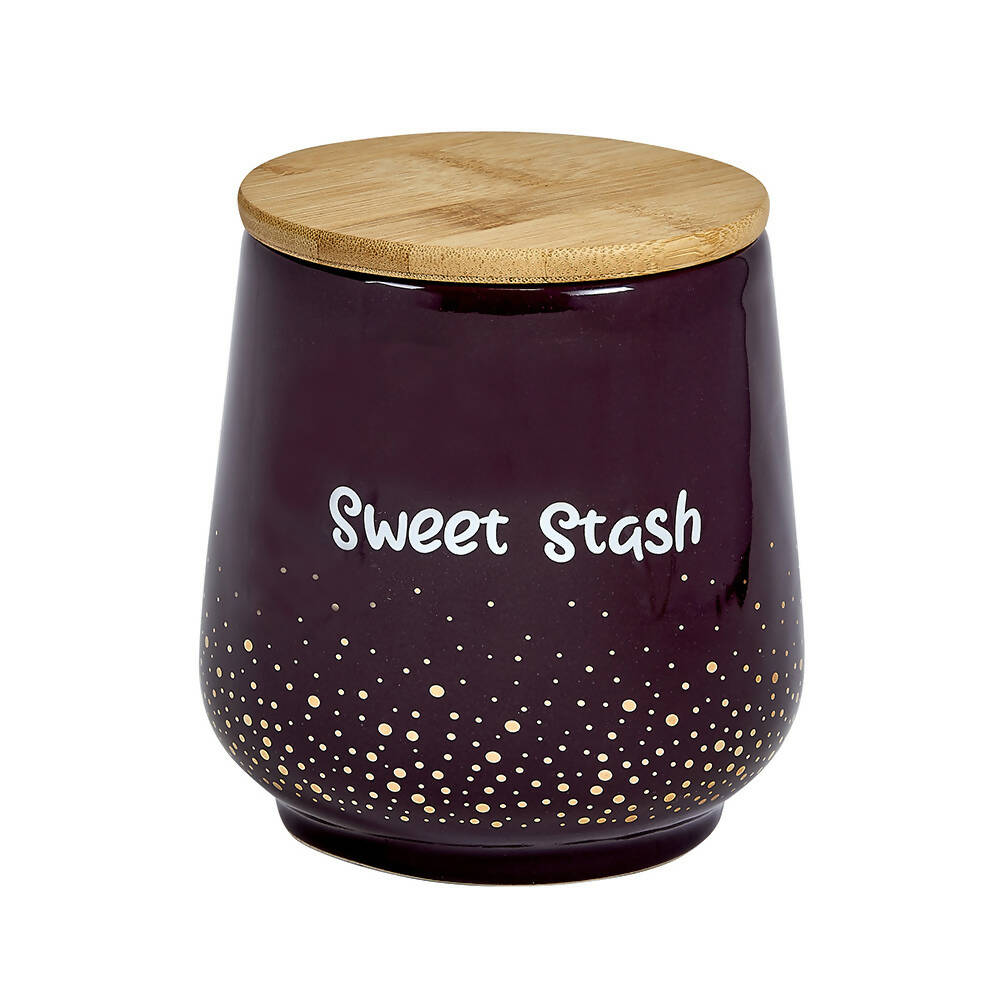 DELUXE CANISTER STASH JAR - GOLD DOTS - SWEET STASH